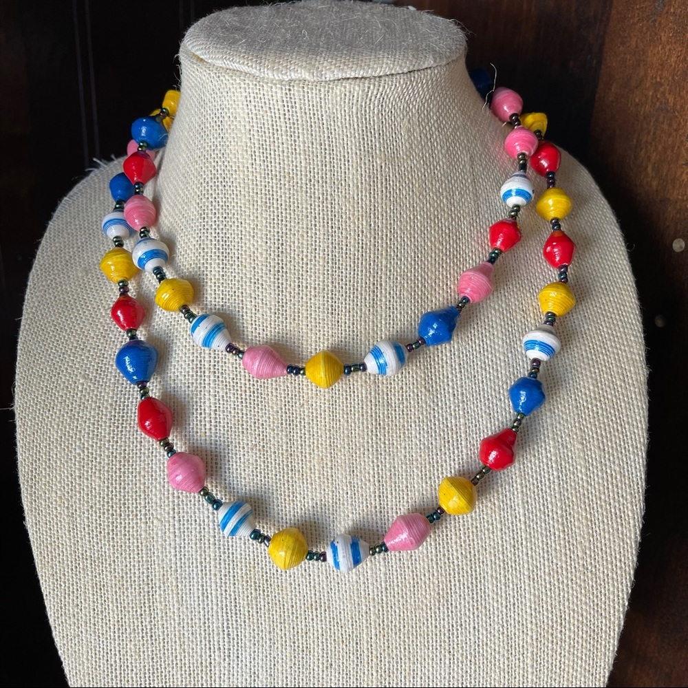 Kenyan Paper Bead Necklace